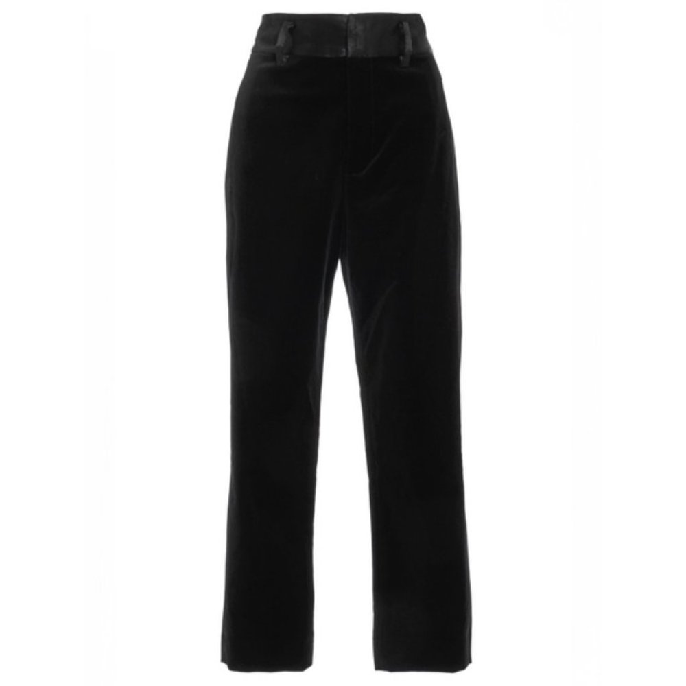 NWT FRAME Velvet Tux Straight-Legs Pants - Picture 8 of 8